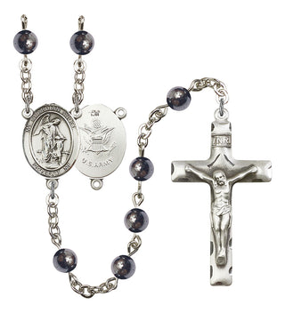 8118S2-Mens Guardian Angel / Army Rosary, Available in 7 Colors