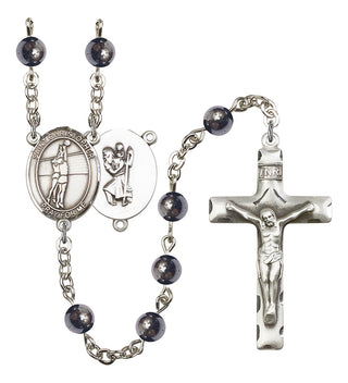 8138-Mens St. Christopher/Volleyball Rosary, Available in 7 Colors