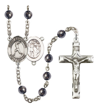 8160-Mens St. Sebastian/Baseball Rosary, Available in 7 Colors