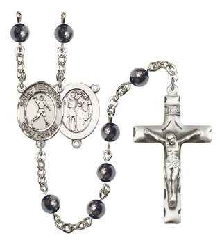 8161-Mens St. Sebastian/Football Rosary, Available in 7 Colors