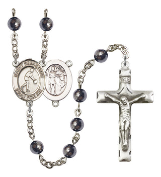 8163-Mens St. Sebastian/Basketball Rosary, Available in 7 Colors