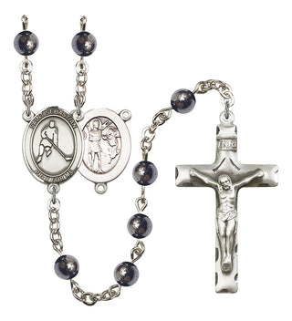 8165-Mens St. Sebastian/Ice Hockey Rosary, Available in 7 Colors