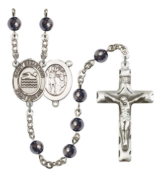 8167-Mens St. Sebastian/Swimming Rosary, Available in 7 Colors