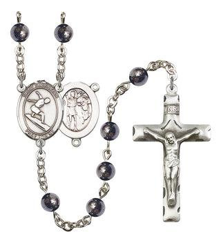 8175-Mens St. Sebastian/Surfing Rosary, Available in 7 Colors