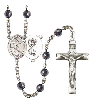 8184-Mens St. Christopher/Surfing Rosary, Available in 7 Colors