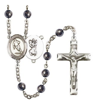 8194-Mens St. Christopher / Rugby Rosary, Available in 7 Colors