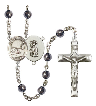 8196-Mens St. Christopher / Fishing Rosary, Available in 7 Colors