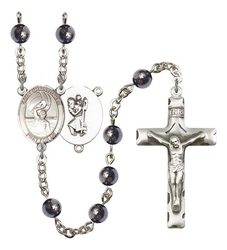 8198-Mens St. Christopher/Water Polo-Men Rosary, Available in 7 Colors