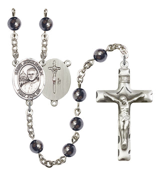 8234-Mens ST. JOHN PAUL II Rosary, Available in 7 Colors