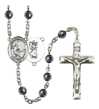 8503-Mens St. Christopher/Soccer Rosary, Available in 7 Colors