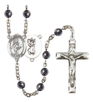 8505-Mens St. Christopher/Tennis Rosary, Available in 7 Colors