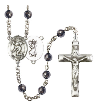 8511-Mens St. Christopher/Swimming Rosary, Available in 7 Colors