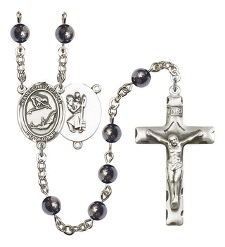 8513-Mens St. Christopher/Gymnastics Rosary, Available in 7 Colors