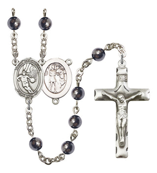 8602-Mens St. Sebastian / Basketball Rosary, Available in 7 Colors