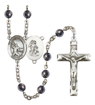 8701-Mens Guardian Angel/Football Rosary, Available in 7 Colors