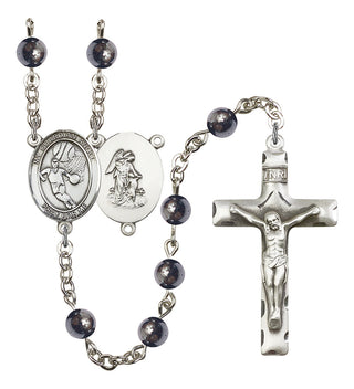 8702-Mens Guardian Angel/Basketball Rosary, Available in 7 Colors