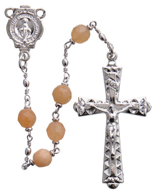 R656 Gold Jade Rosary