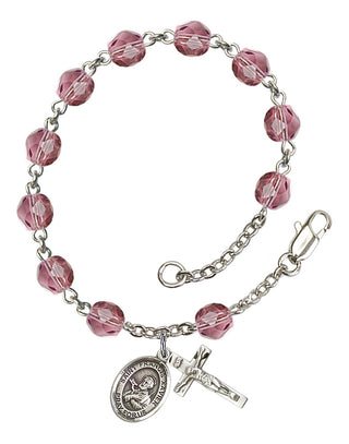 RB6000-9037 St. Francis Xavier Rosary Bracelet, Available in 12 Colors