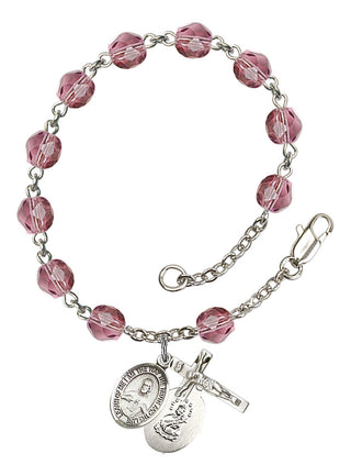 RB6000-9098 Scapular Rosary Bracelet, Available in 12 Colors