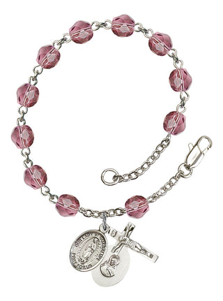 RB6000-9206 O/L of Guadalupe Rosary Bracelet, Available in 12 Colors