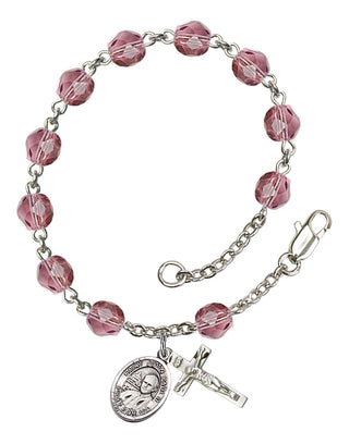 RB6000-9234 ST. JOHN PAUL II Rosary Bracelet, Available in 12 Colors