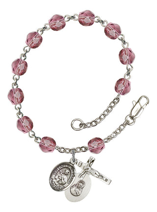 RB6000-9243 O/L of Mount Carmel Rosary Bracelet, Available in 12 Colors