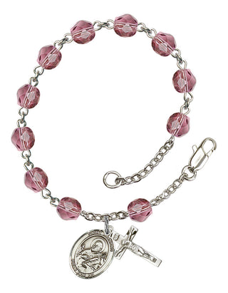 RB6000-9307 St. Meinrad of Einsiedeln Rosary Bracelet, Available in 12 Colors