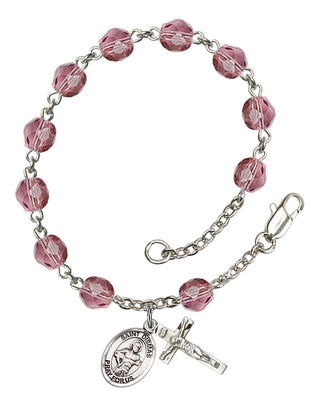 RB6000-9418 St. Dismas Rosary Bracelet, Available in 12 Colors