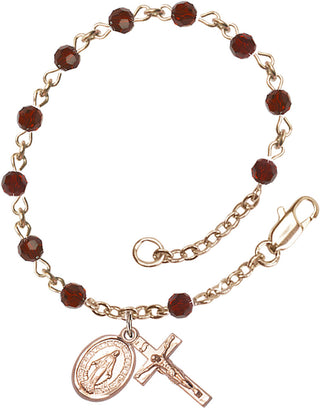 RB9574GT Rosary Bracelet