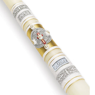 The Resurrection And The Life Paschal Candle - 51% Beeswax - White - ROOT-PASCHAL-#34