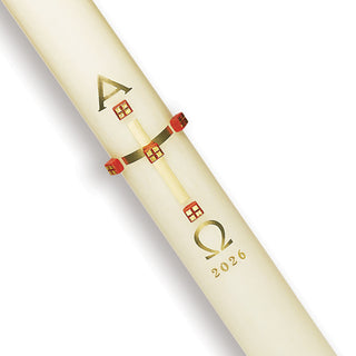 Alpha & Omega Paschal Candle - 51% Beeswax - ROOT-PASCHAL-#4