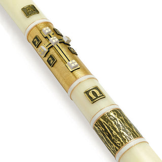 Christus Vincit Paschal Candle - 51% Beeswax - Green - ROOT-PASCHAL-#61