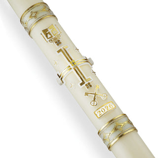 Spirit of Jerusalem Paschal Candle - 51% Beeswax - White - ROOT-PASCHAL-#69