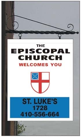 Episcopal Church Welcome Sign-RSE3A-DBL