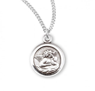 Guardian Angel Round Sterling Silver Medal - S164018