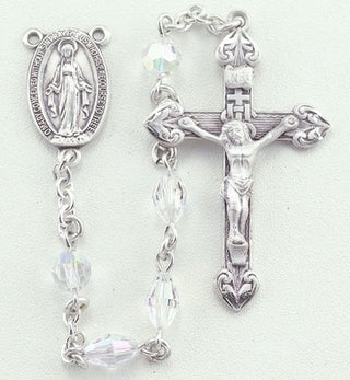 S520 Sterling Silver 9X6mm Swarovski Oval Rosary