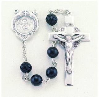 S900BK 7mm Black Cocoa Bead Rosary