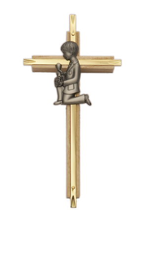 Boy Wood Brass Cross - SE04-295