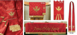 VC747 Maltese Cross Jacquard Paraments - Red