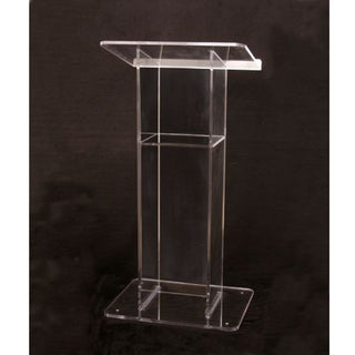 SN3540-CL Acrylic "H" Style Lectern w/Shelf