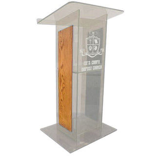 SN3540 Acrylic & Wood Panel "H" Style Lectern
