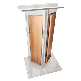 SN3545 Acrylic & Wood Panel "V" Style Lectern