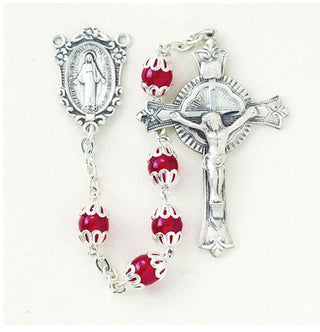 SR1020 6mm Ruby Rosary Capped