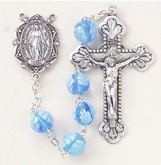 SR1309 8mm Blue and White Glass Beads