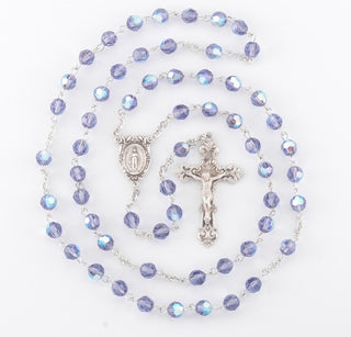 Tanzanite Swarovski Crystal Rosary - SR560TZ