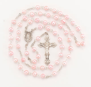 Pink Freshwater Pearl Rosary - SR7500PK