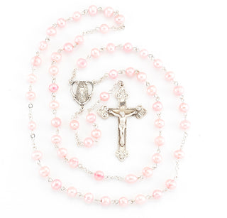 Pink Freshwater Pearl Rosary - SR7600PK