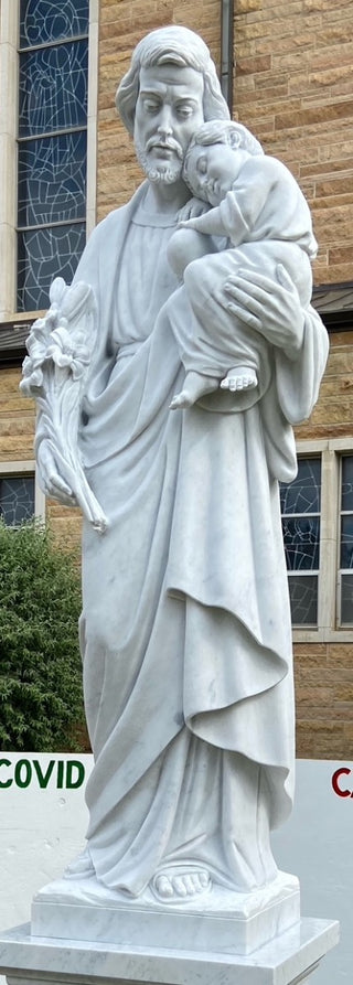 CC02-STJOSEPHWITHSLEEPINGCHILD Marble St Joseph with Sleeping Child Statue