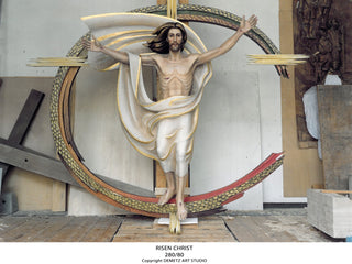 WOOD CARVED " RISEN CHRIST "