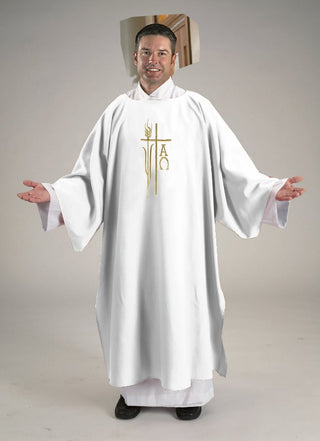 VS265-W White Alpha Omega Dalmatic